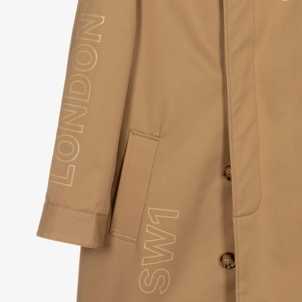 Burberry-Бежевое полупальто для мальчиков-подростков | Childrensalon Outlet