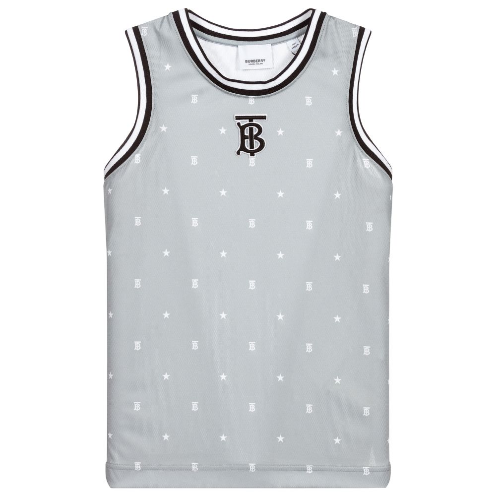 Burberry - Teen Boys Grey Logo Vest Top | Childrensalon