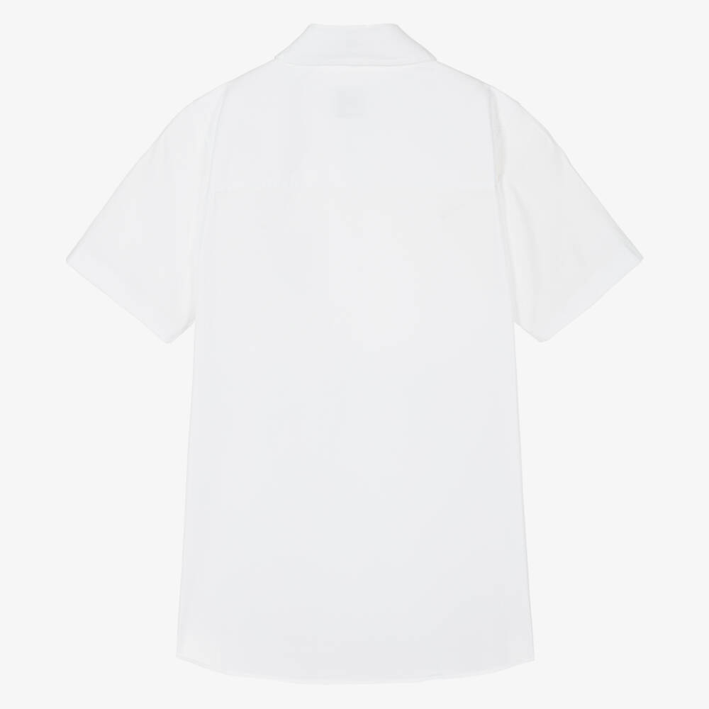 Burberry-Teen Boys Ivory Cotton Logo Shirt | Childrensalon Outlet