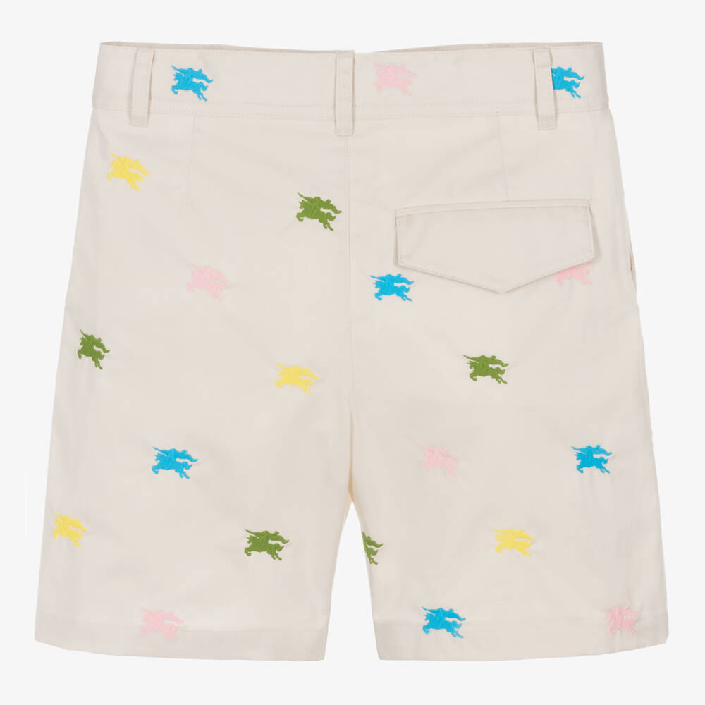 Burberry-Кремовые шорты с логотипом EKD для мальчиков-подростков | Childrensalon Outlet