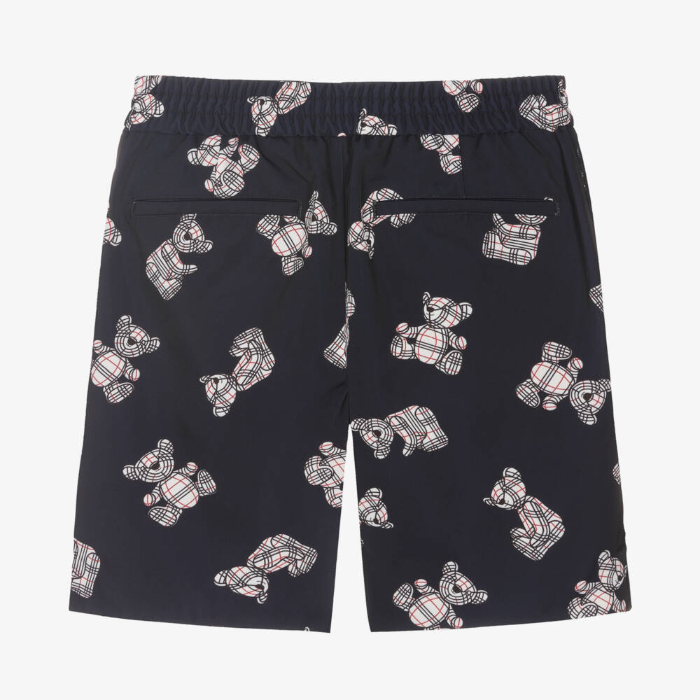 Burberry-Teen Boys Navy Bear Print Shorts | Childrensalon Outlet