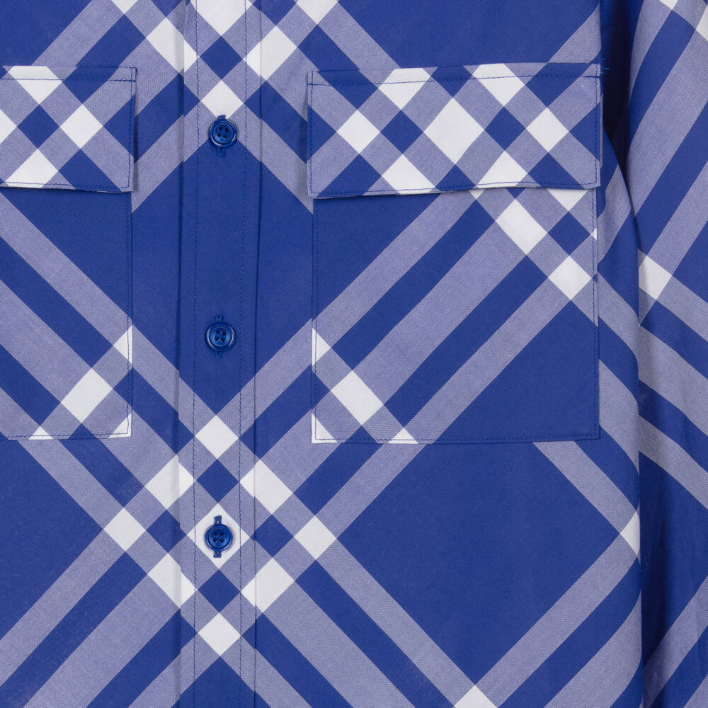 Burberry-قميص قطني بنقشة المربعات للشباب | Childrensalon Outlet