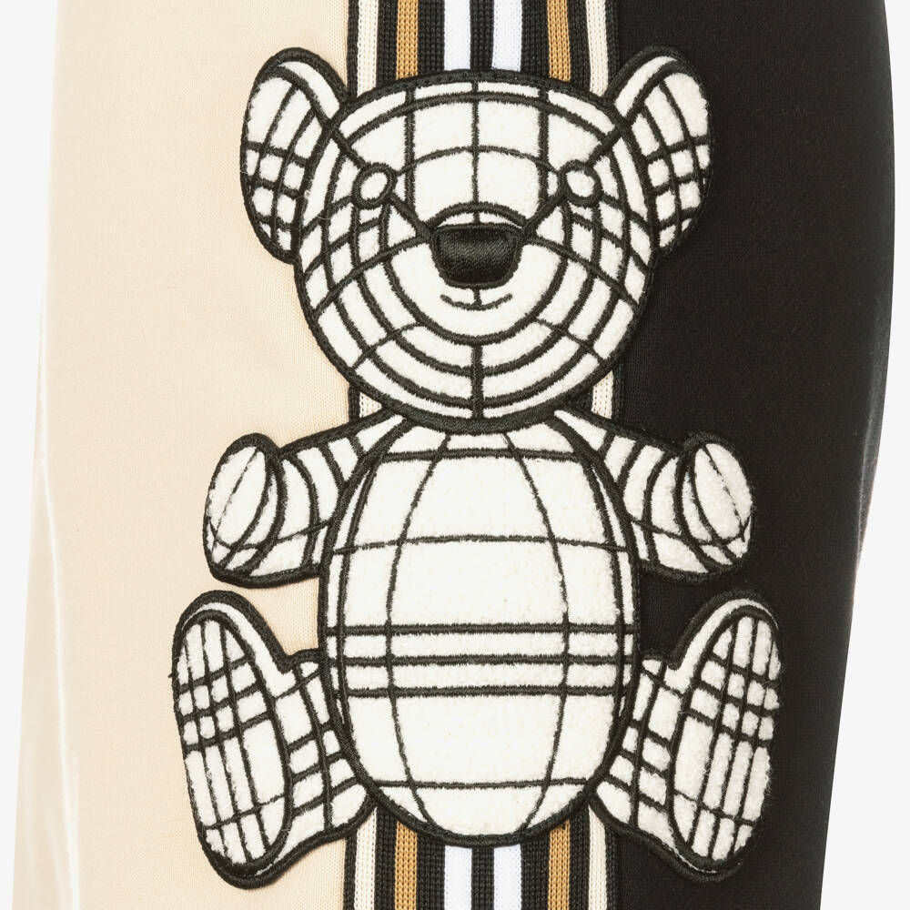 Burberry-Подростковые мягкие бежевые брюки с медведем для мальчиков | Childrensalon Outlet