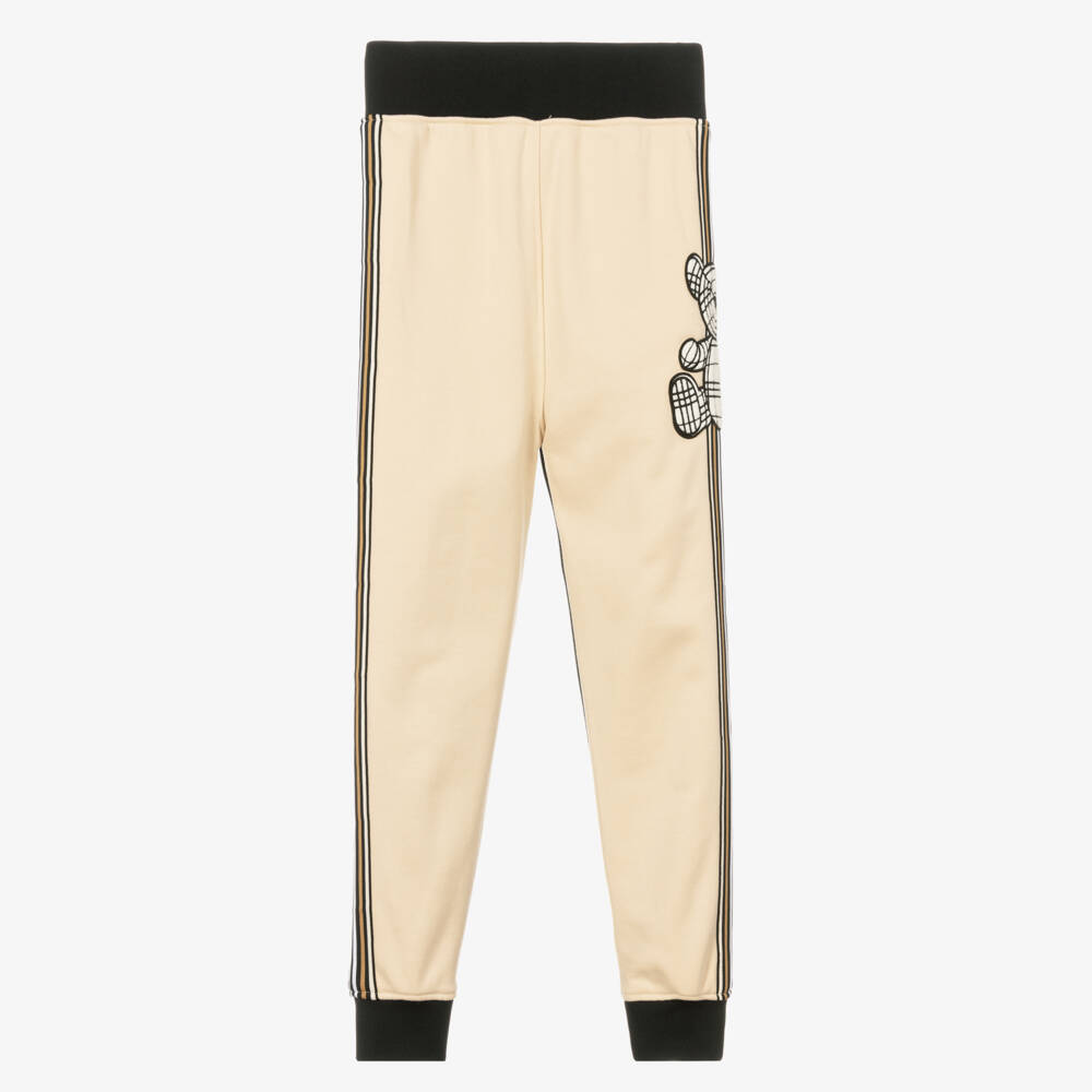 Burberry-Teen Boys Soft Beige Bear Trousers | Childrensalon Outlet
