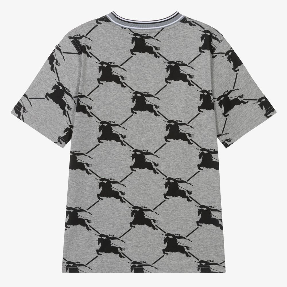 Burberry-Teen Boys Soft Grey Logo Tee | Childrensalon Outlet