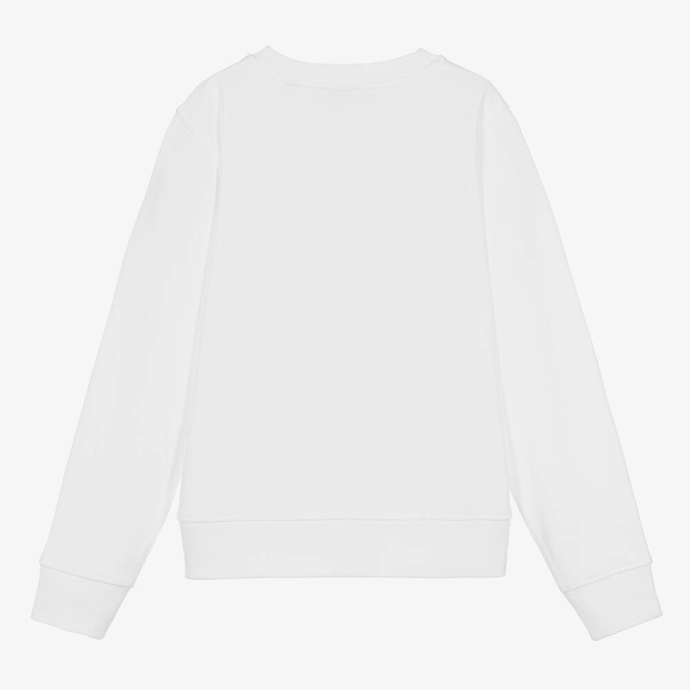 Burberry-Teen Boys White Crest Cotton Sweater | Childrensalon Outlet