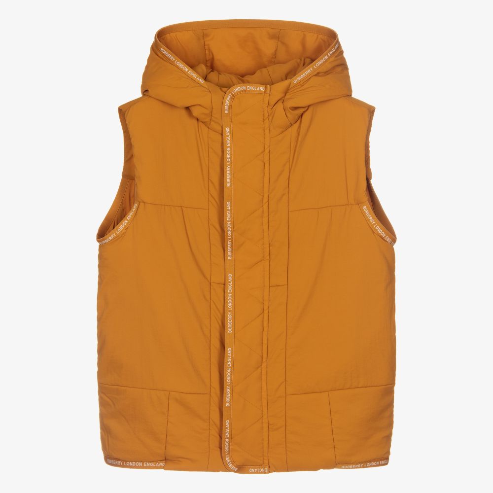 Burberry - Teen Boys Yellow Padded Gilet | Childrensalon