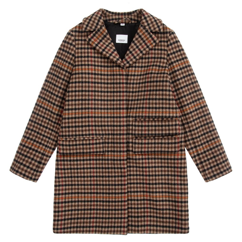 Burberry - Teen Brown Check Logo Coat | Childrensalon