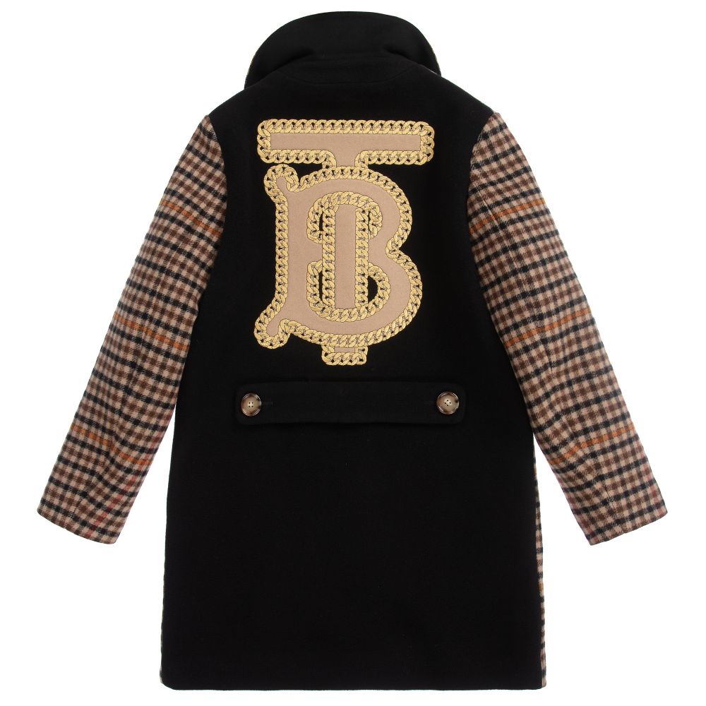 Burberry-Teen Brown Check Logo Coat | Childrensalon Outlet