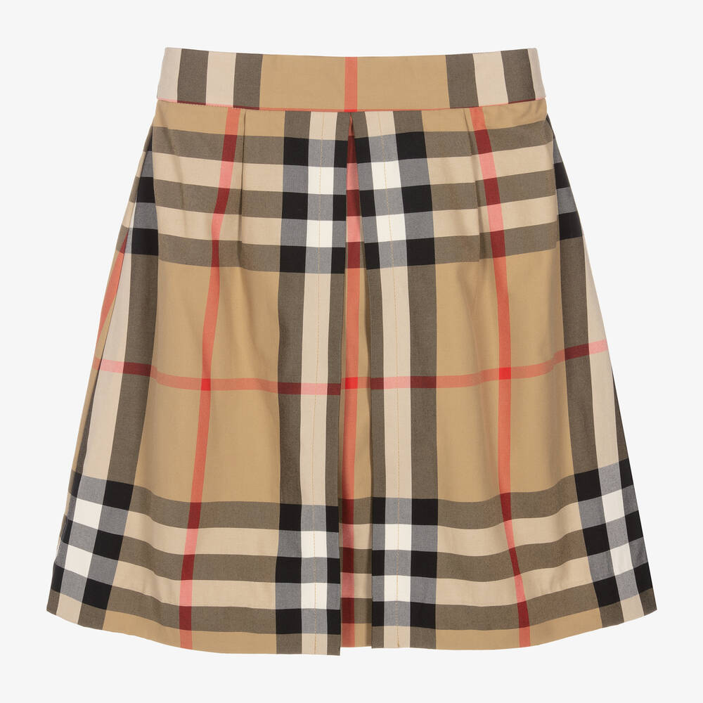 Burberry-Бежевая юбка в клетку для девочек-подростков | Childrensalon Outlet