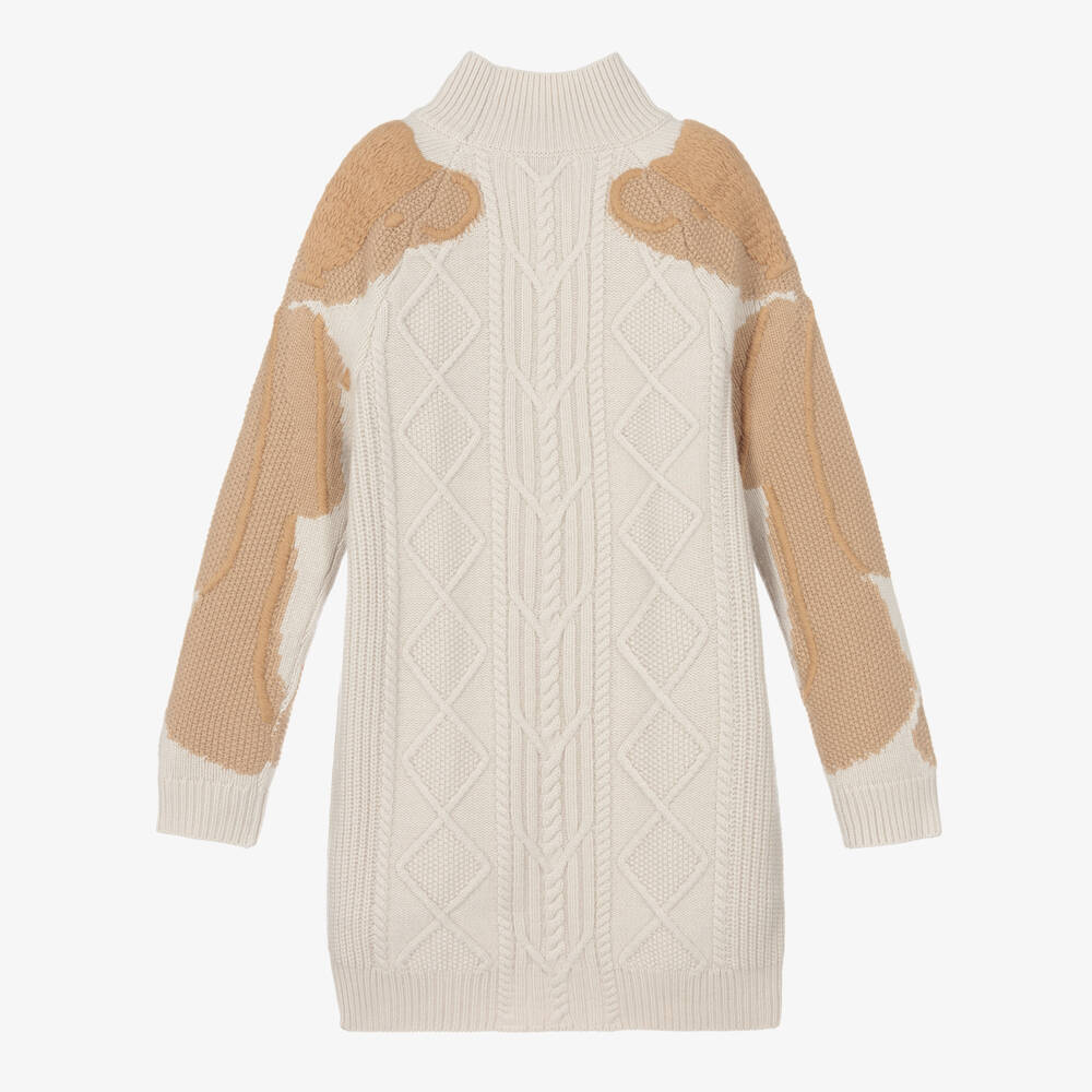 Burberry-Teen Girls Beige Knitted Dress | Childrensalon Outlet
