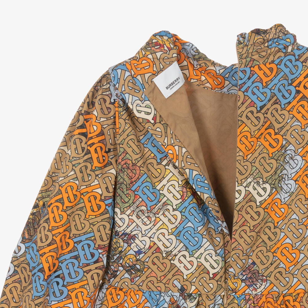 Burberry-فستان بيج بشعار للبنات المراهقات | Childrensalon Outlet