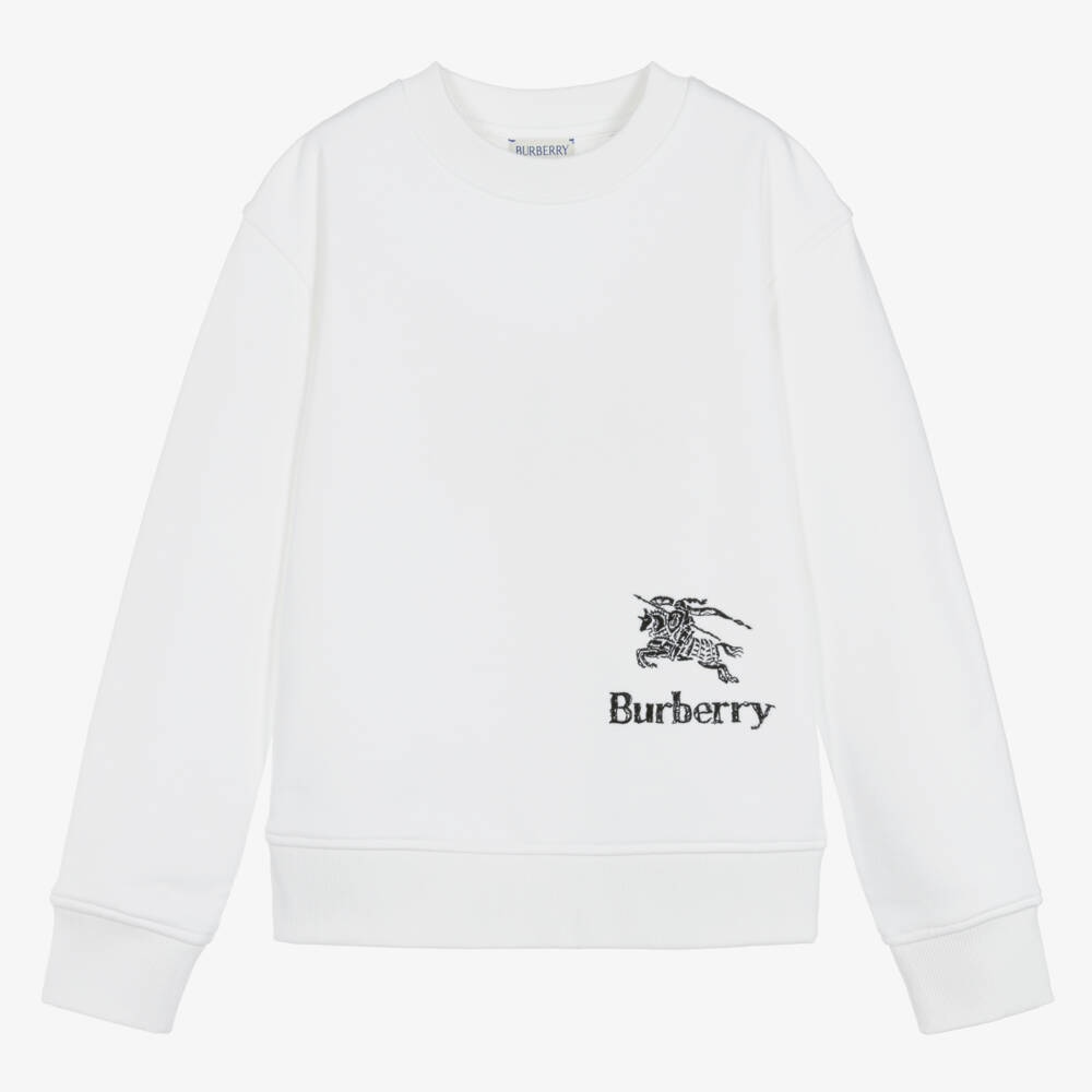 Burberry-Teen Girls Classic White Cotton Pullover | Childrensalon Outlet