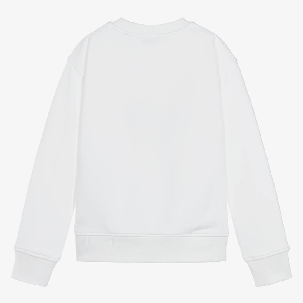 Burberry-بلوزة قطنية بيضاء كلاسيكية للبنات المراهقات | Childrensalon Outlet