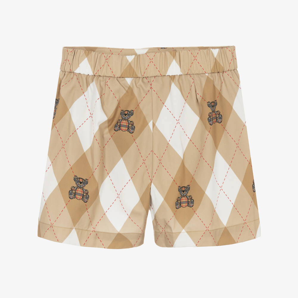 Burberry-Teen Girls Cotton Argyle Bermudas | Childrensalon Outlet