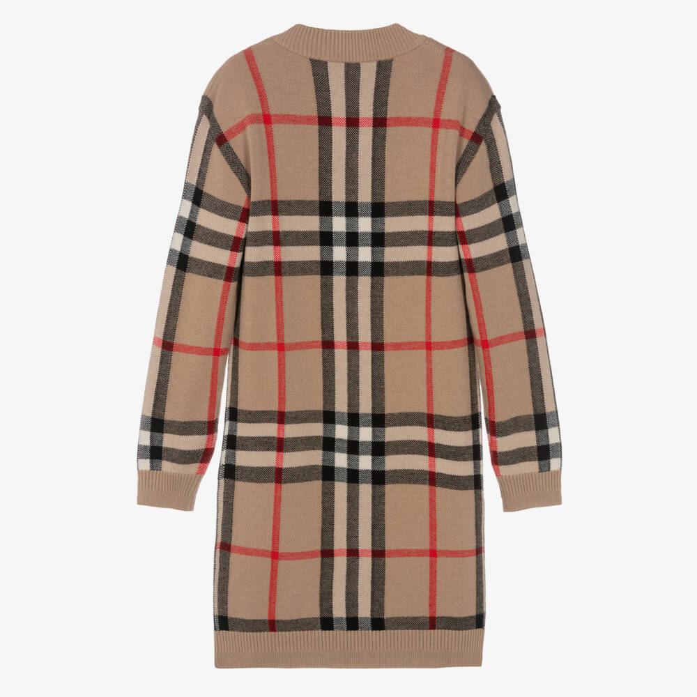 Burberry-Teen Girls Cozy Check Knit Dress | Childrensalon Outlet