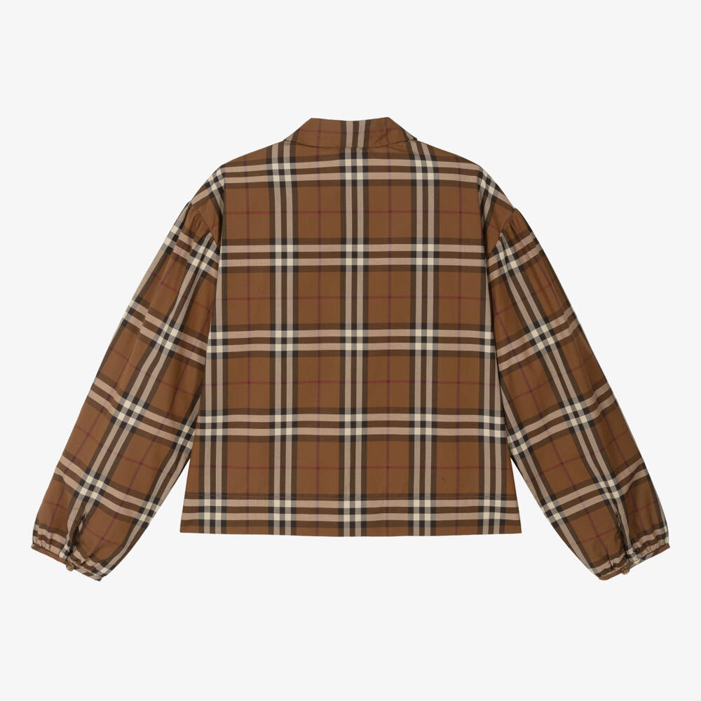 Burberry-Teen Girls Dark Birch Check Top | Childrensalon Outlet