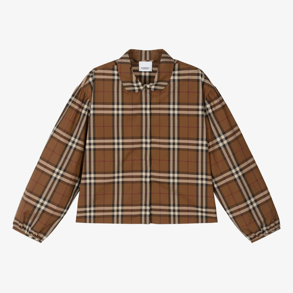 Burberry-Подростковый топ в темную клетку для девочек | Childrensalon Outlet