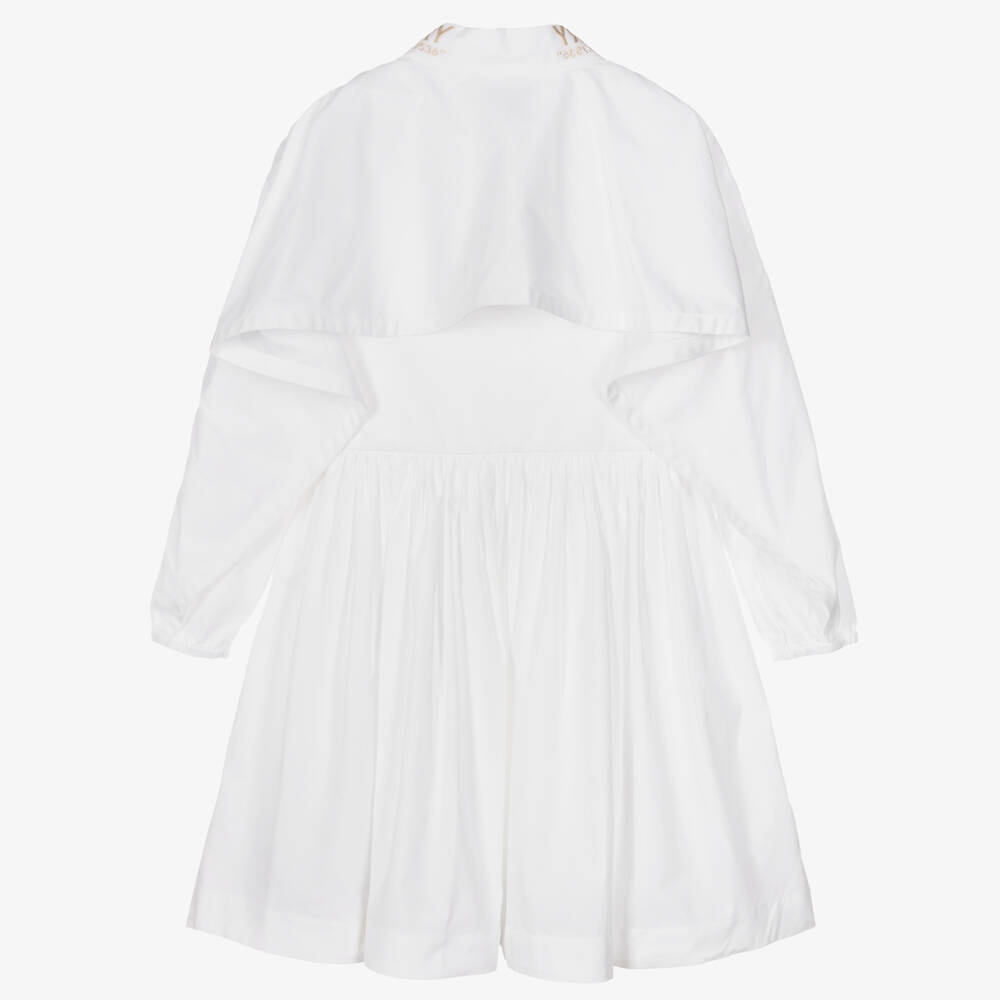Burberry-Подростковое элегантное белое платье из поплина для девочек | Childrensalon Outlet