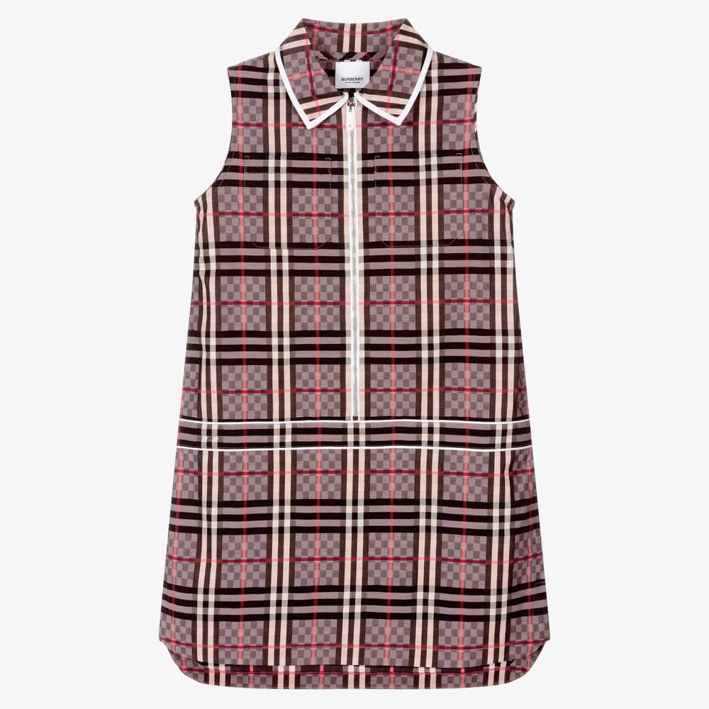 Burberry - Розовое платье в клетку для девочек-подростков | Childrensalon