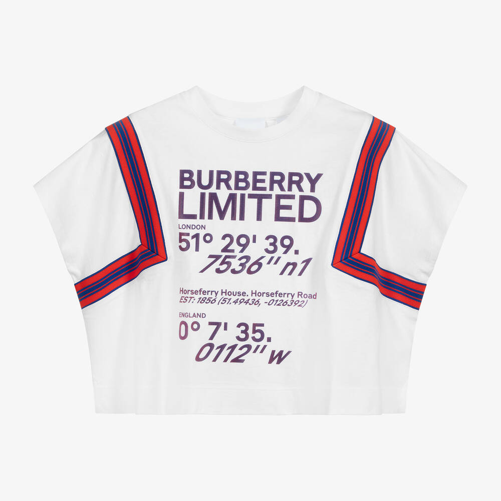 Burberry - T-shirt blanc Ado fille | Childrensalon