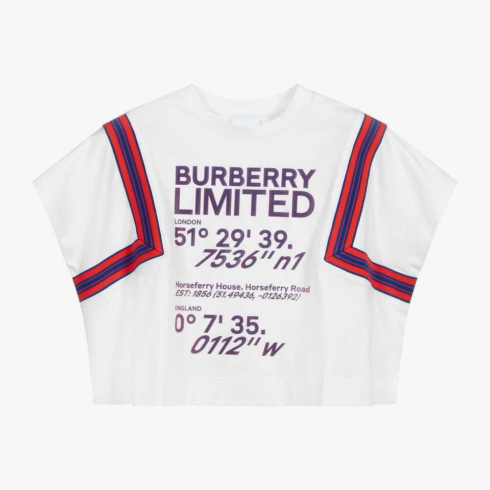 Burberry - Teen Girls White Logo T-Shirt | Childrensalon