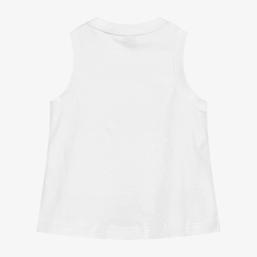 Burberry Teen Girls White Logo Vest Top Childrensalon Outlet