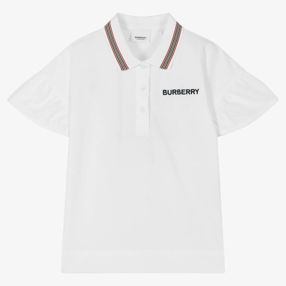 Burberry-Teen Girls White Polo Shirt | Childrensalon Outlet