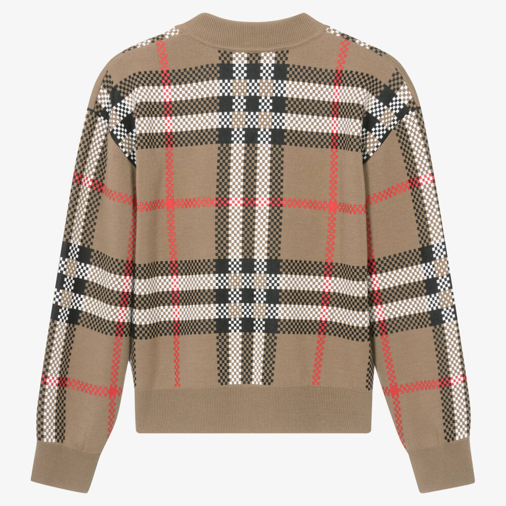 Burberry-Teen Girls Wool Checkered Pullover | Childrensalon Outlet