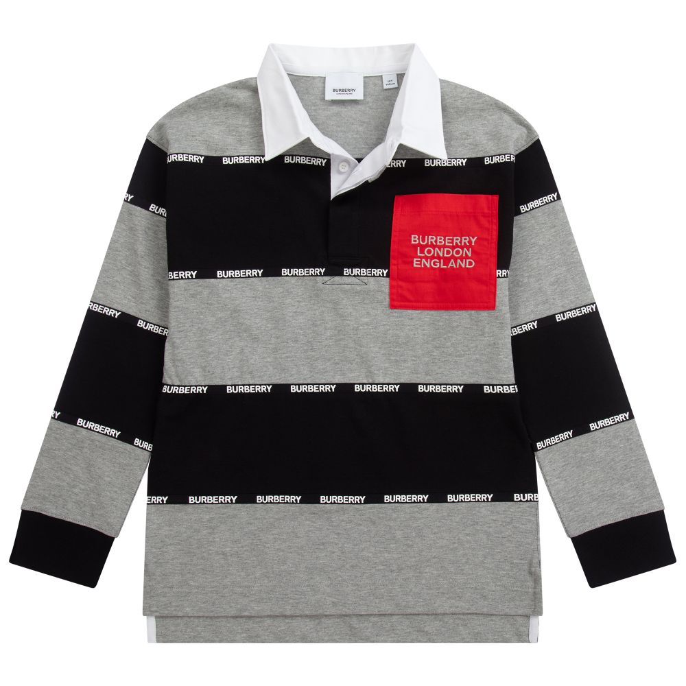Burberry polo shirt grey deals