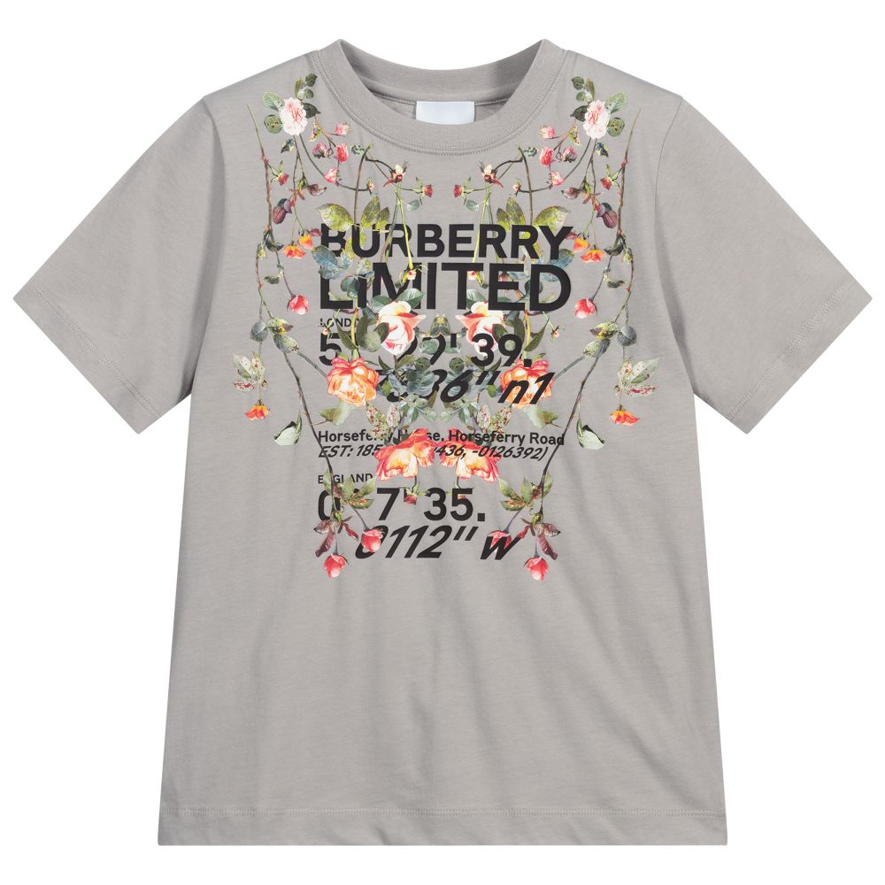 Burberry - Серая футболка для подростков | Childrensalon