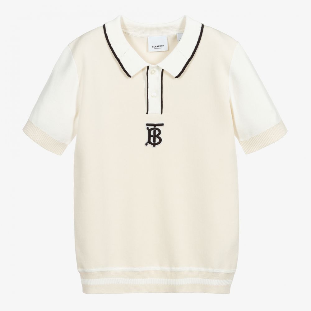 Burberry - Elfenbeinfarbenes Teen Poloshirt | Childrensalon