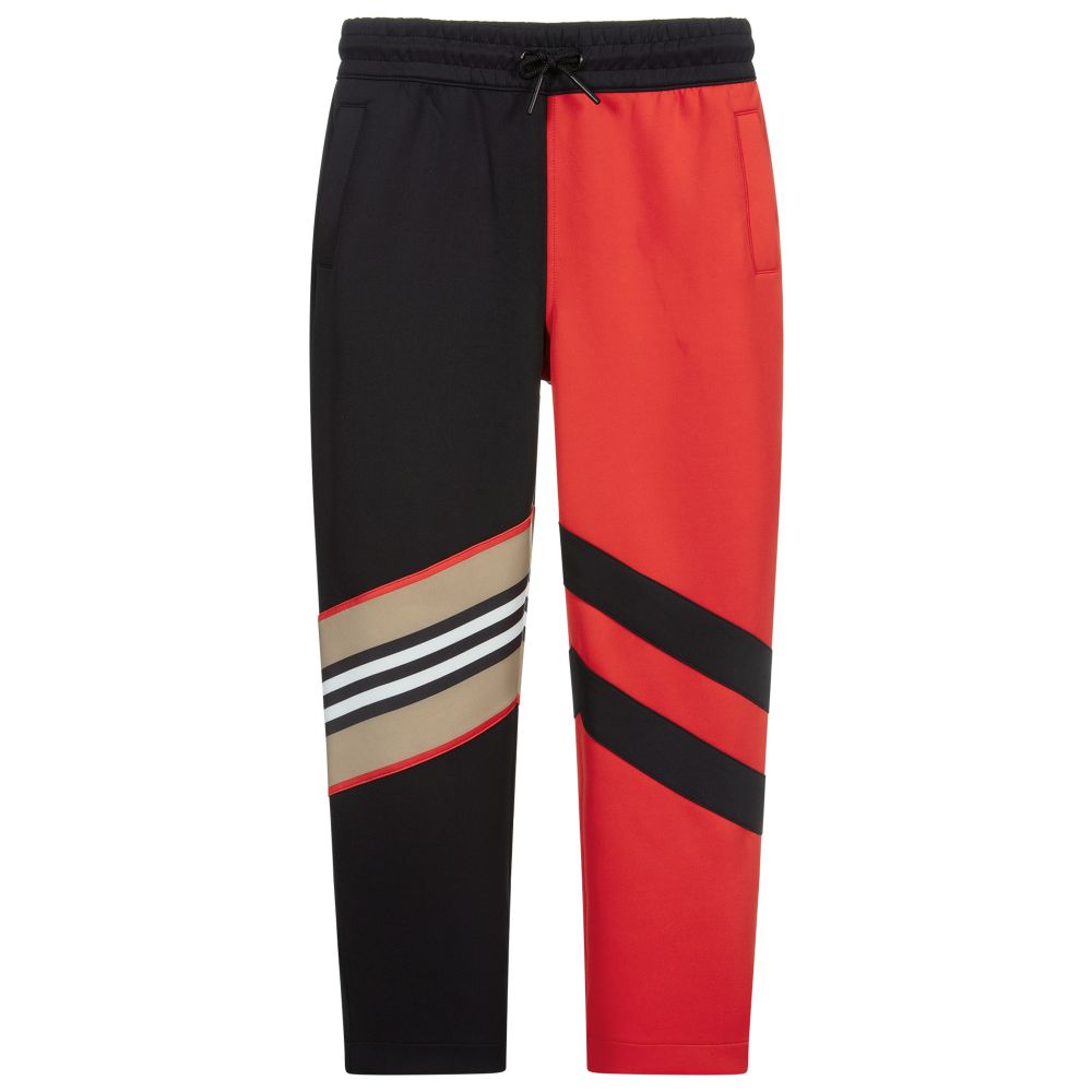 Burberry - Teen Red & Black Joggers | Childrensalon