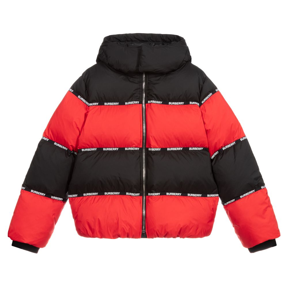 Burberry - Teen Red & Black Logo Jacket | Childrensalon