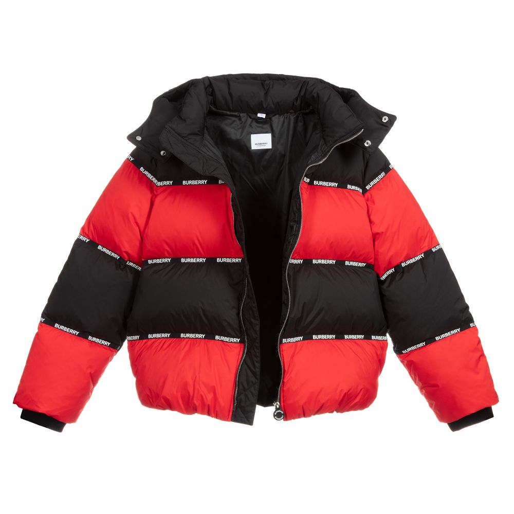 بربري-Teen Red & Black Logo Jacket | Childrensalon Outlet