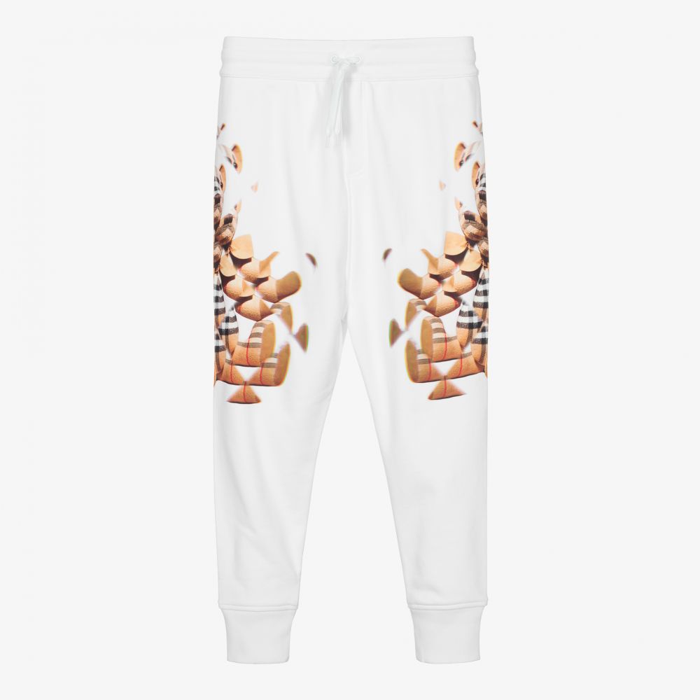 Burberry - Teen White Cotton Joggers | Childrensalon