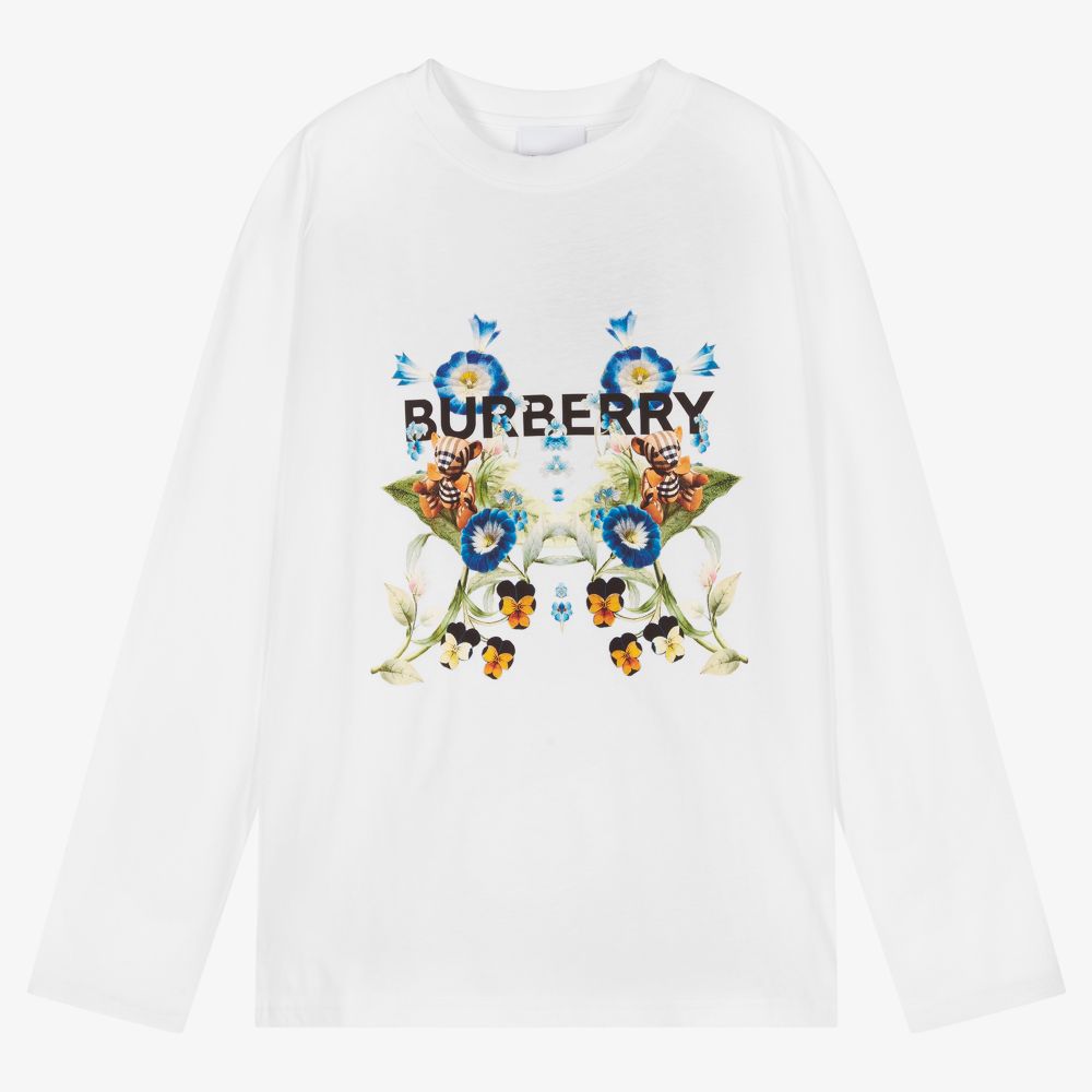 Burberry - Teen White Thomas Bear Top | Childrensalon