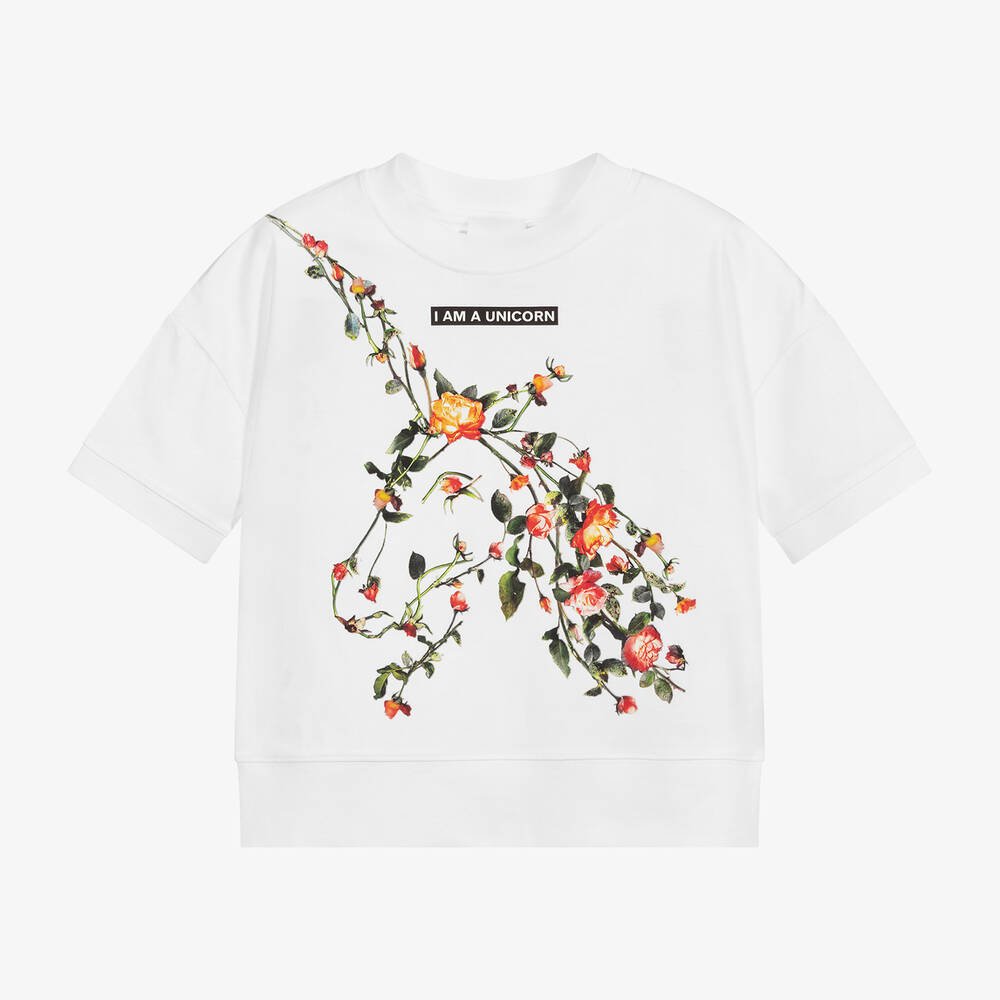 Burberry - T-shirt blanc Licorne Ado | Childrensalon