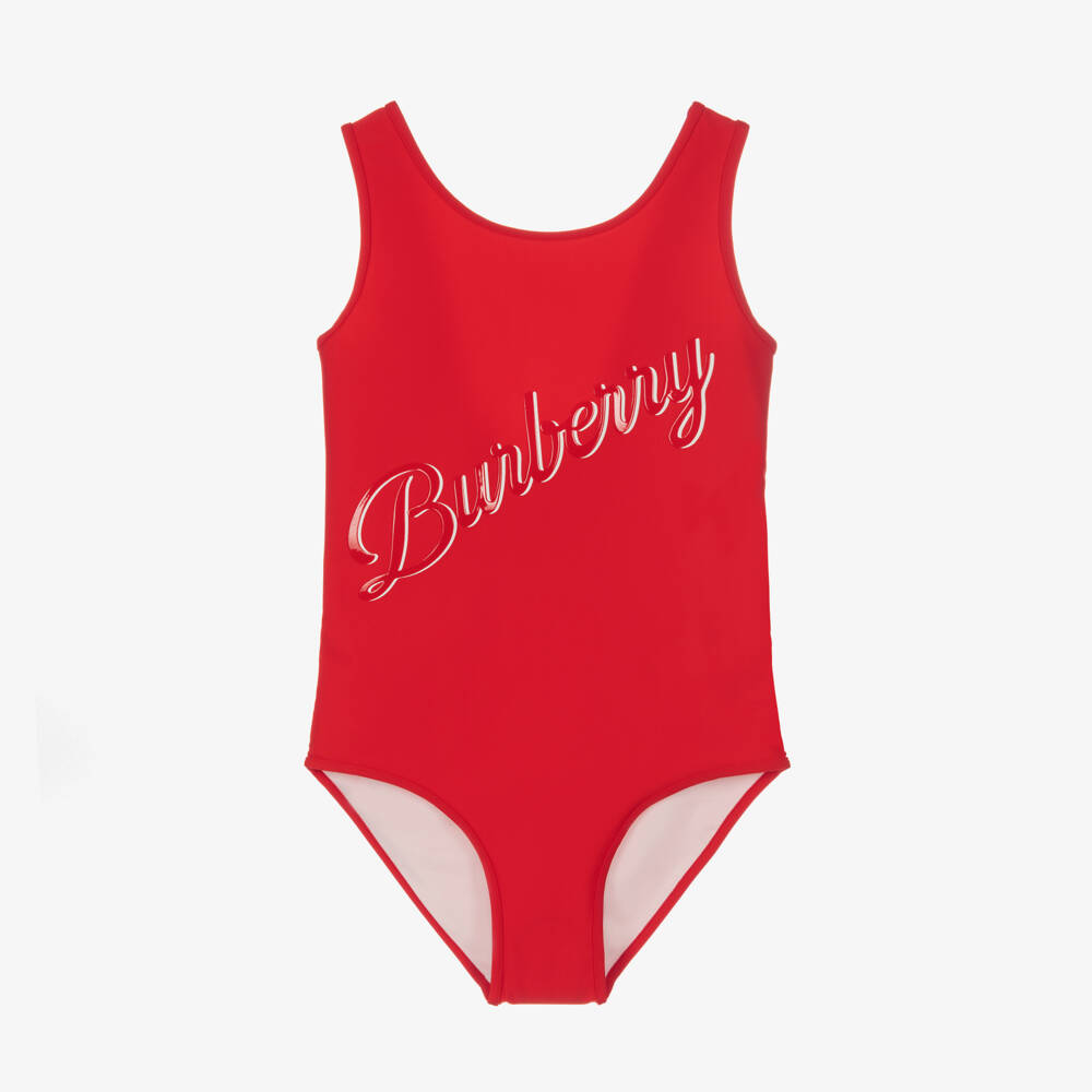 Burberry-Teens' Varsity Red Logo Swimwear | Childrensalon Outlet