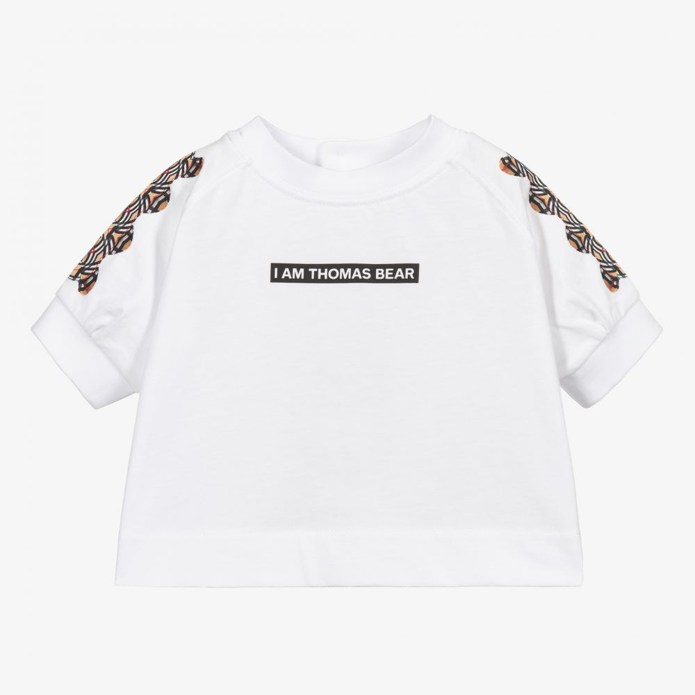 Burberry - Weißes T-Shirt mit Bären-Print (B) | Childrensalon