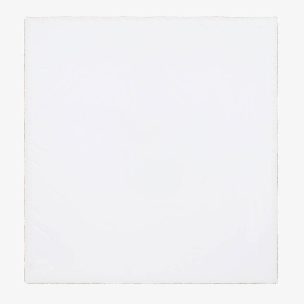 Burberry-White Cotton Baby Blanket (100cm) | Childrensalon Outlet