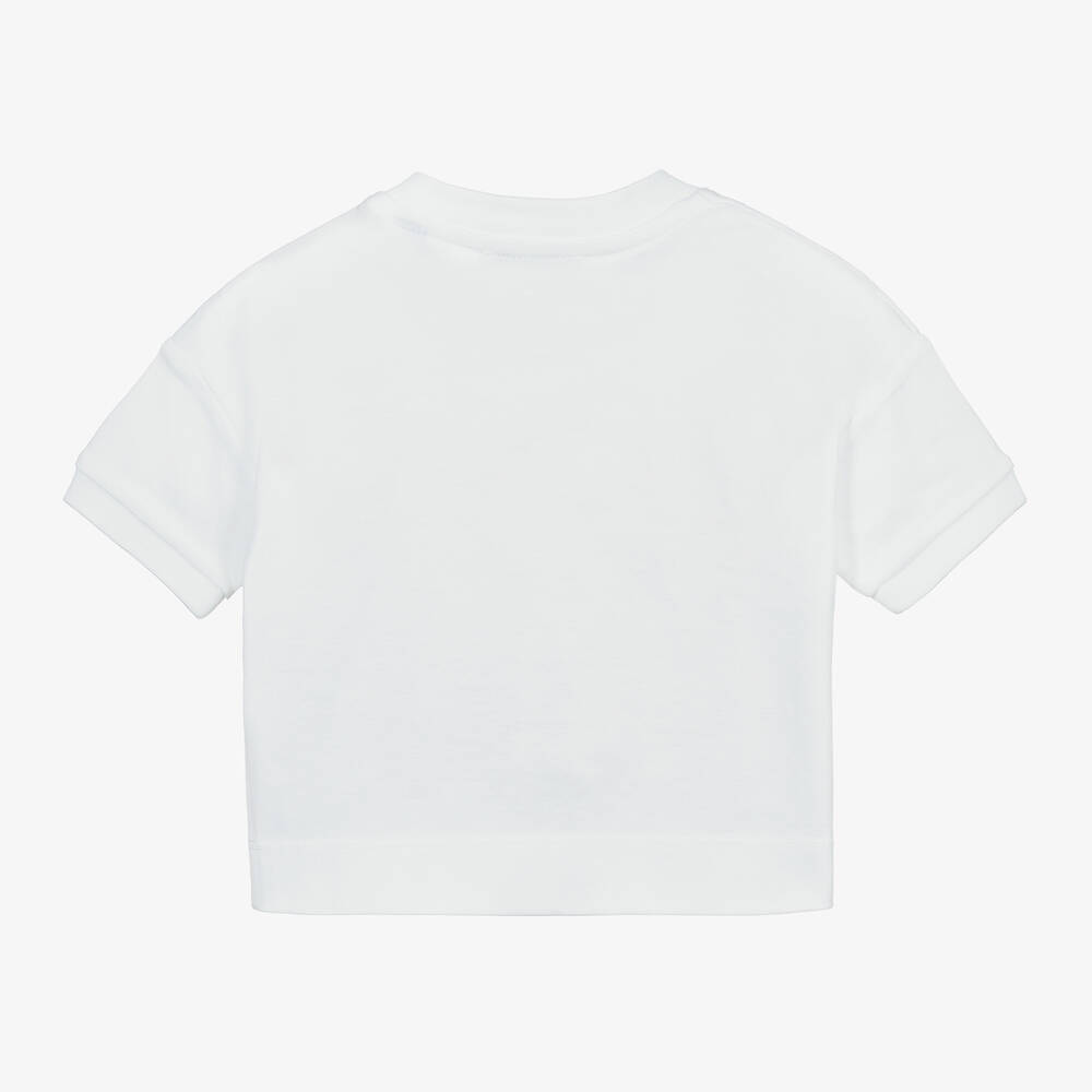 Burberry - Белая футболка из хлопка для малышей | Childrensalon