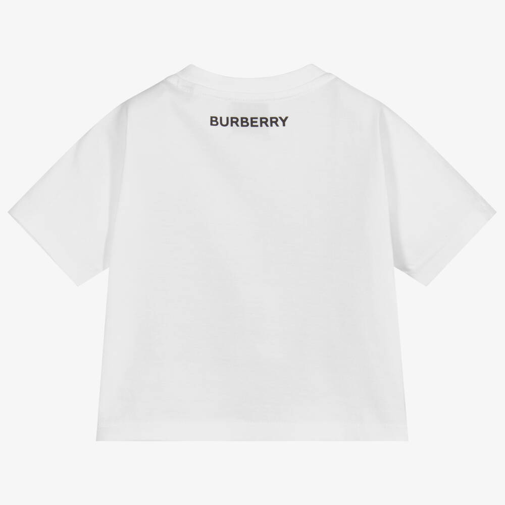 Burberry White Jelly Logo Baby T Shirt Childrensalon Outlet