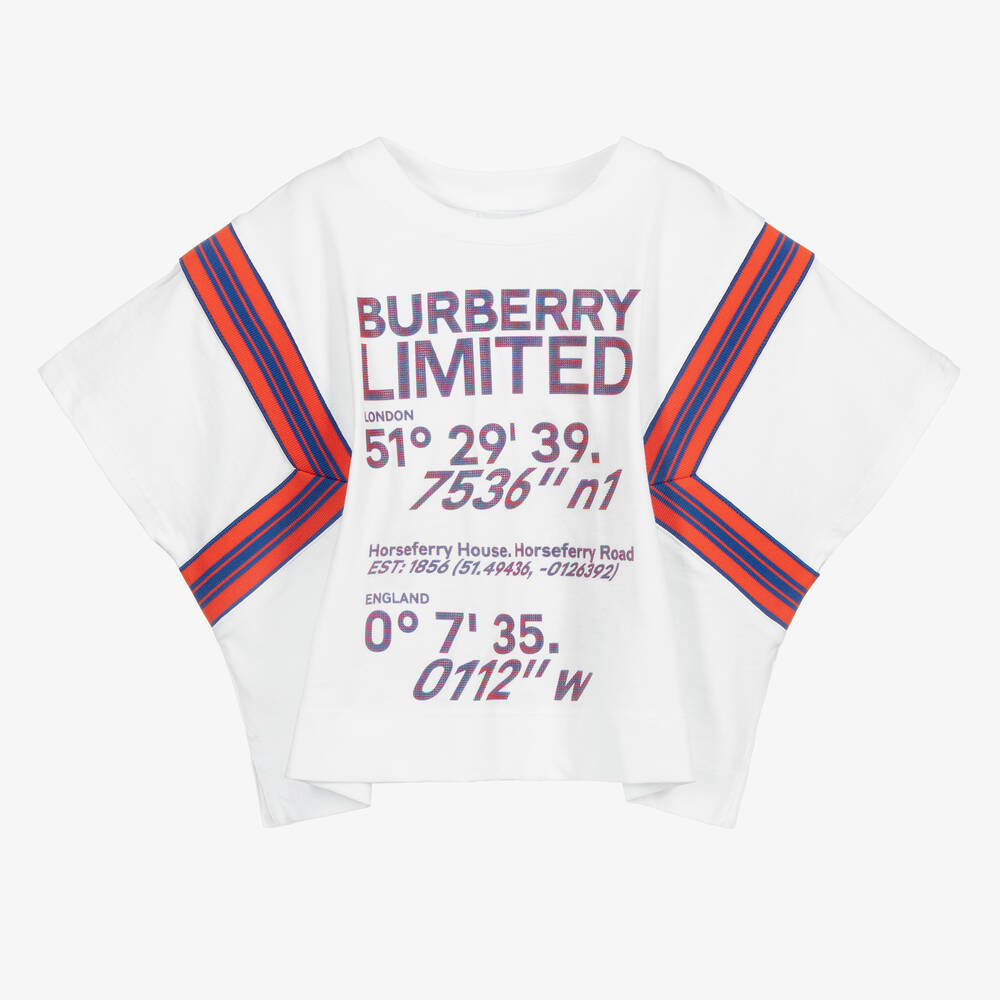 Burberry - White Logo Jersey T-Shirt | Childrensalon