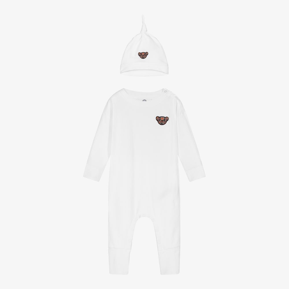 Burberry - Ensemble combinaison blanc Thomas Bear | Childrensalon