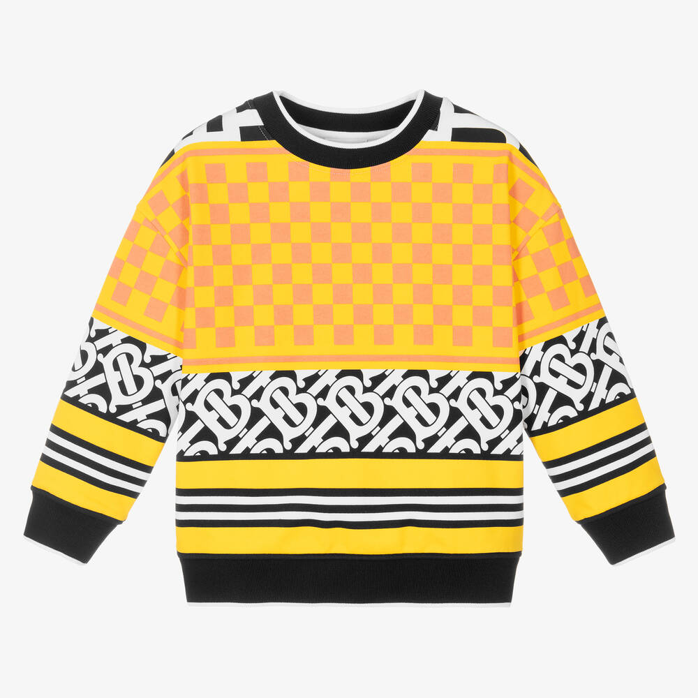 Burberry - Yellow Montage Logo Sweatshirt | Childrensalon