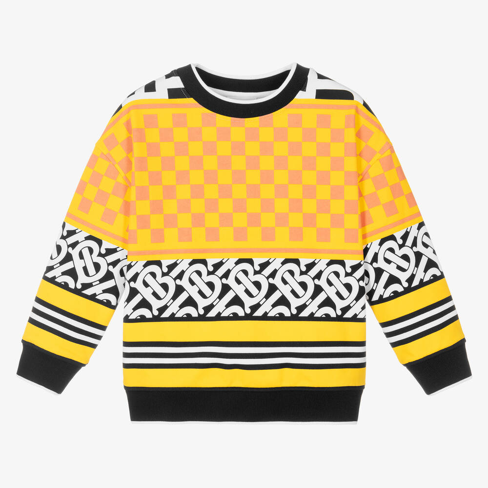 Burberry Yellow Montage Logo Sweatshirt Childrensalon Outlet