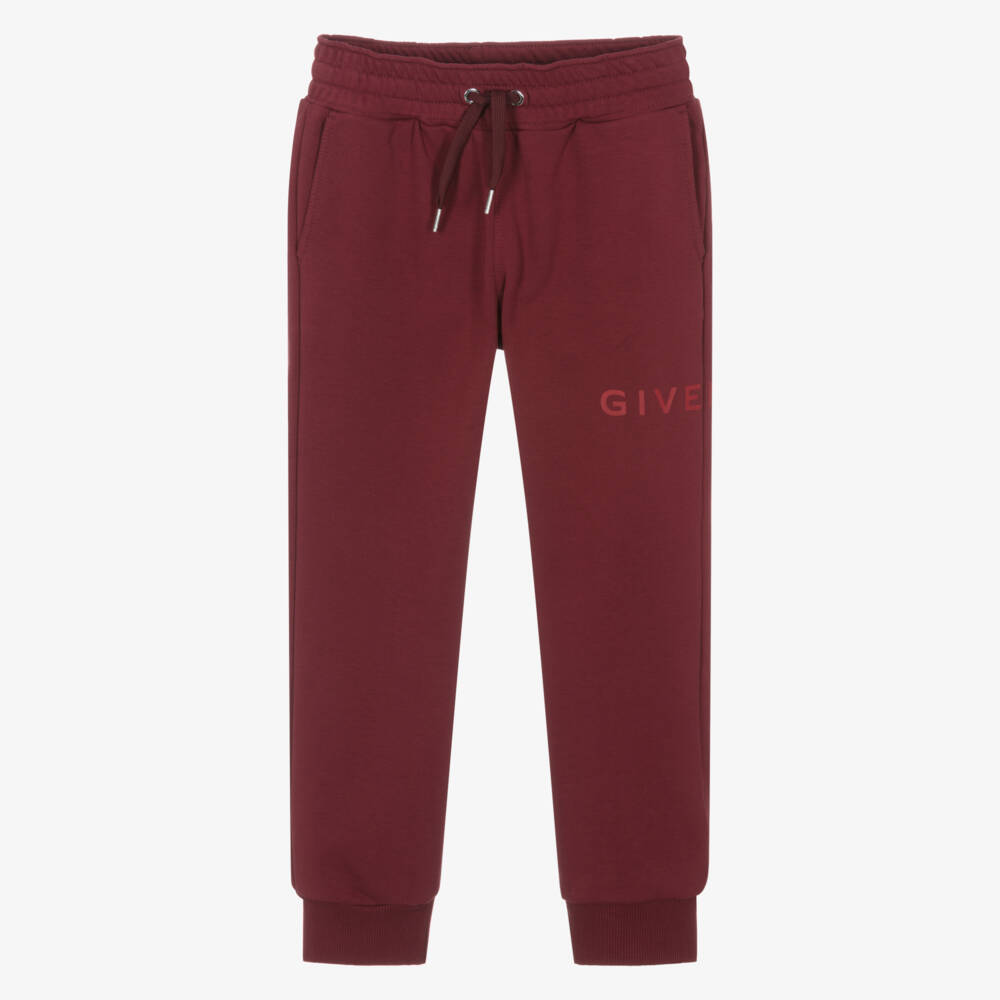 Givenchy-Бордовые джоггеры из хлопкового микса | Childrensalon Outlet