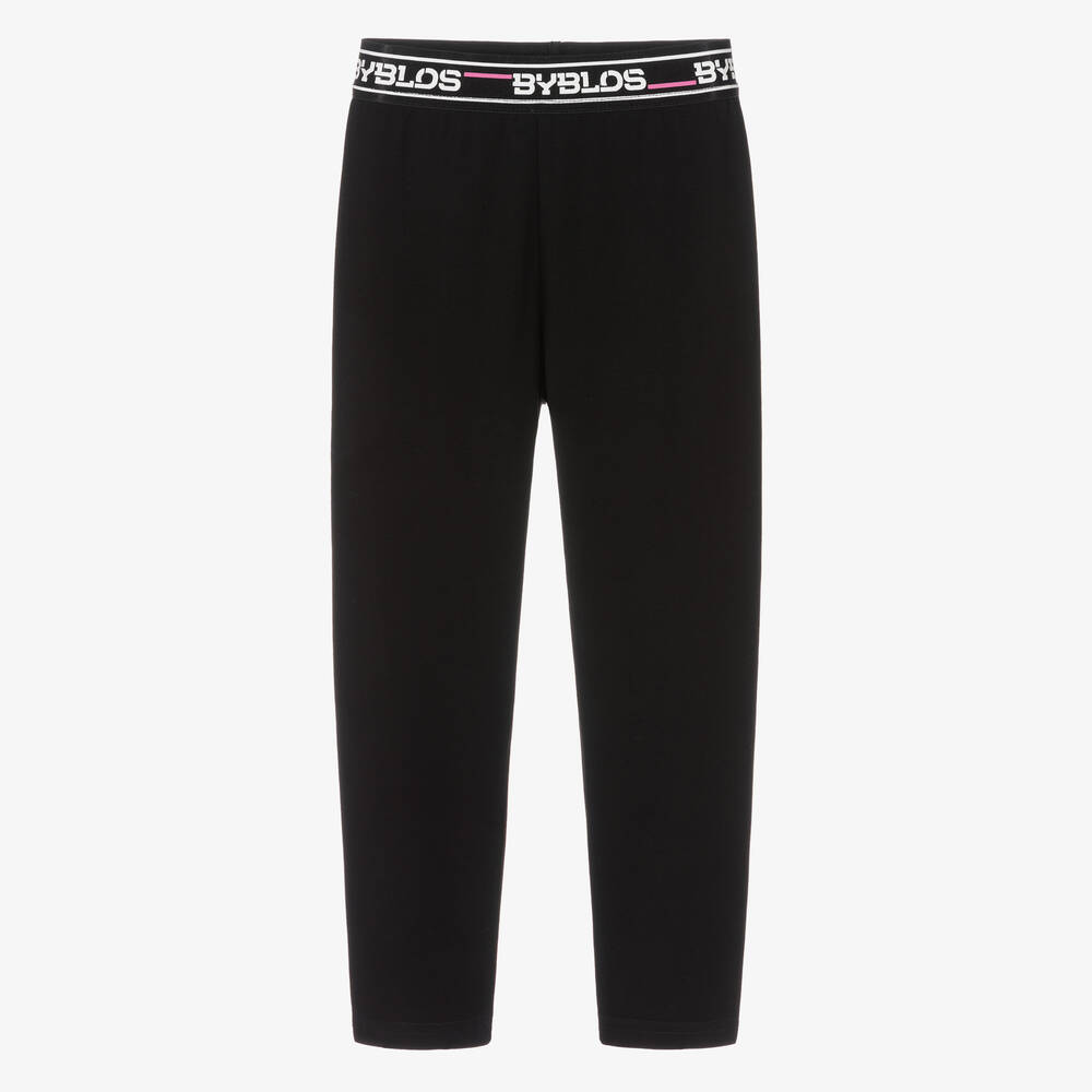 Byblos-Girls Black Cotton Leggings | Childrensalon Outlet