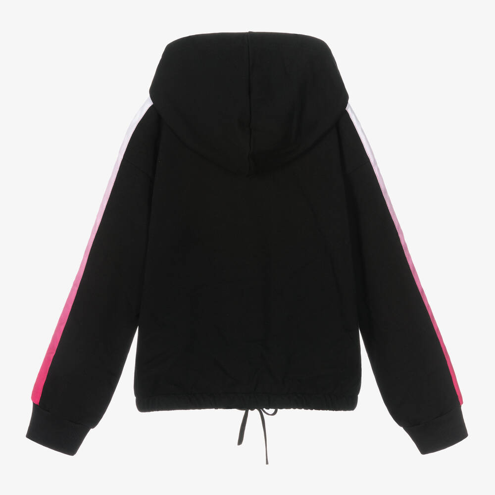 Byblos-Girls Black Cotton Logo Hoodie | Childrensalon Outlet